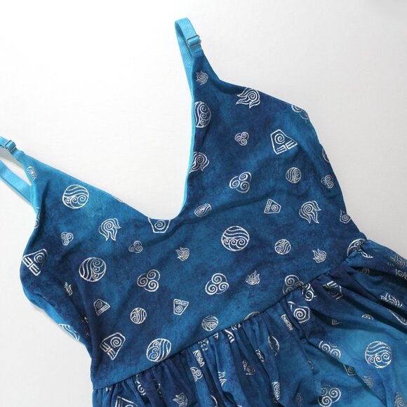 BlackMilk Avatar: The Last Airbender Earth Air Fire Water Sheer Midaxi Dress S - Picture 6 of 13